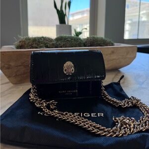 Kurt Geiger Mini Bag black with Gold Chain